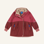 AINA MUKKA Kinderjacke mit Kapuze, Bordeauxrot, Innenfutter aus Teddystoff, Reißverschluss