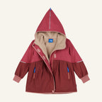 AINA MUKKA Kinderjacke mit Kapuze, Bordeauxrot, gefütterter Innenkragen, seitliche Reißverschlusstaschen