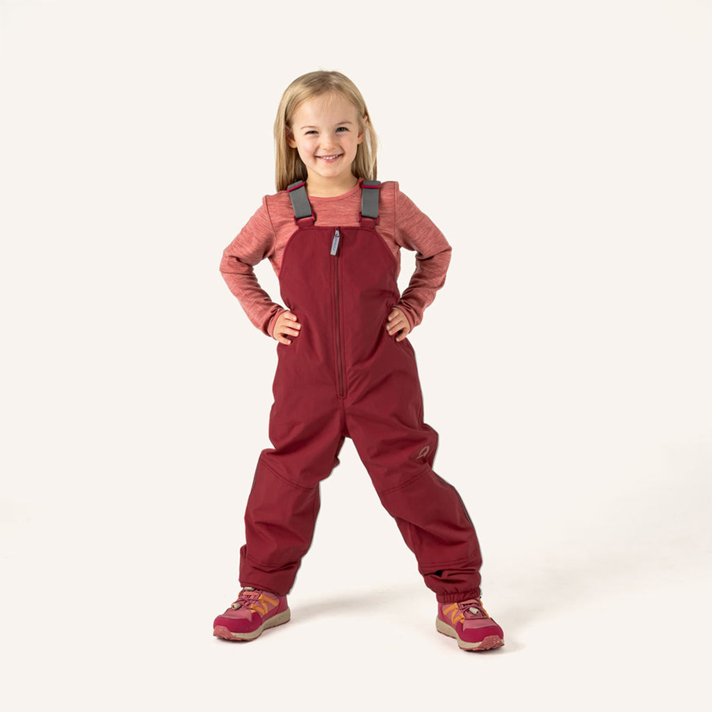 KUNI wine red overalls with zipper and adjustable suspenders