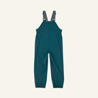 Kids' overalls, deep petrol blue, back view, adjustable straps