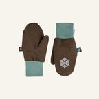 RUKKANEN Winter gloves with snowflake, knitted in brown and turquoise