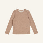 Langarmshirt aus weichem Jersey, beigemeliert, Rundhalsausschnitt, lange Ärmel
