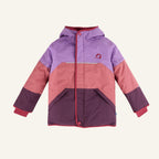 TAIKA SNOW Winter Jacket with Hood in Block Design, Purple, Pink, and Dark Violet