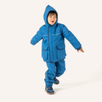 Kinder-Winterjacke mit Kapuze und Reißverschluss, mehrere Taschen, blau