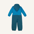 TURVA ICE Kinder-Winteroverall, türkisblau mit Kapuze und durchgehendem Reißverschluss