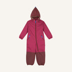 TURVA ICE Kinder-Winteroverall, bordeauxrot mit Kapuze und durchgehendem Reißverschluss