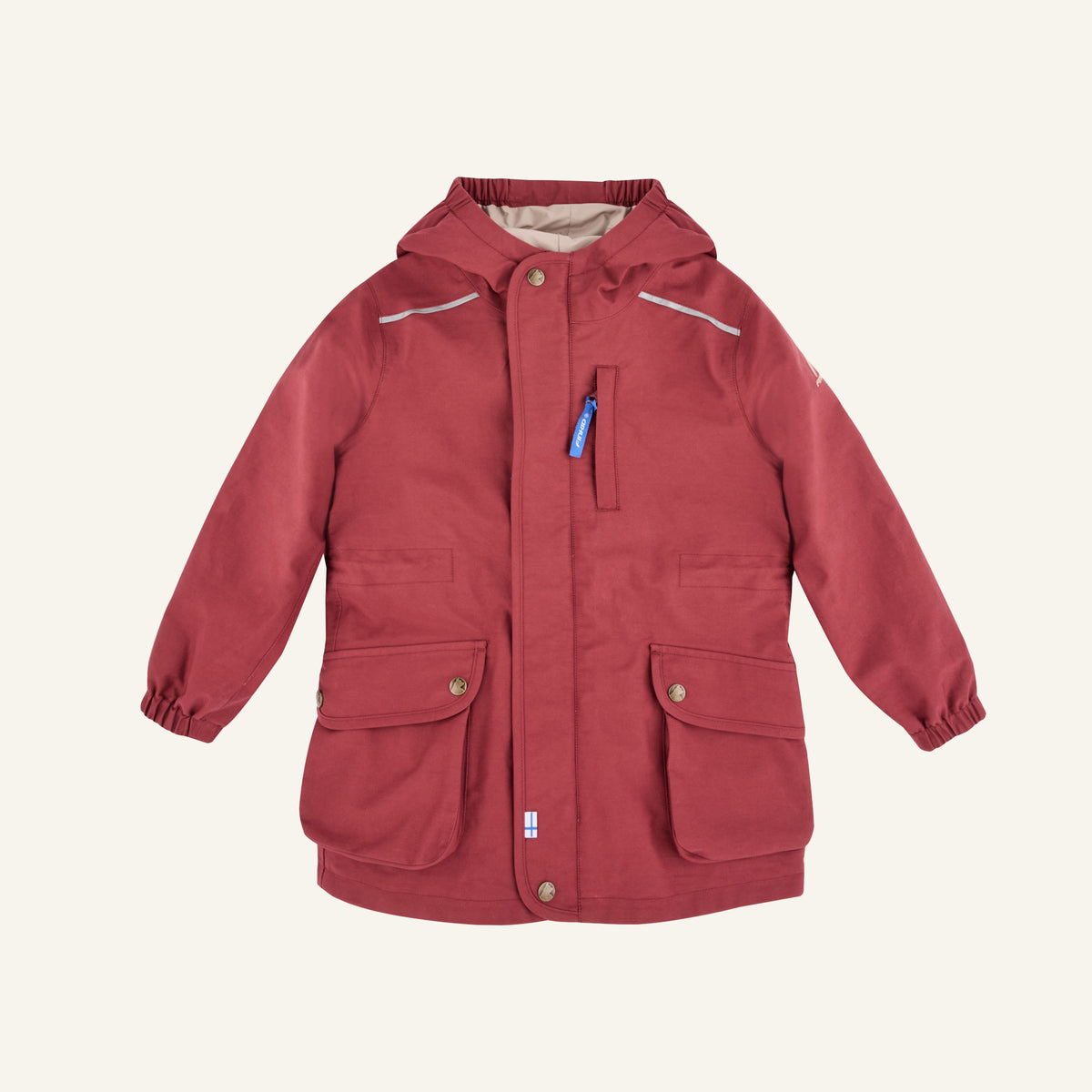 TUULIKKI SPORT Winterjacke weinrot mit Kapuze, Reißverschluss und Taschen